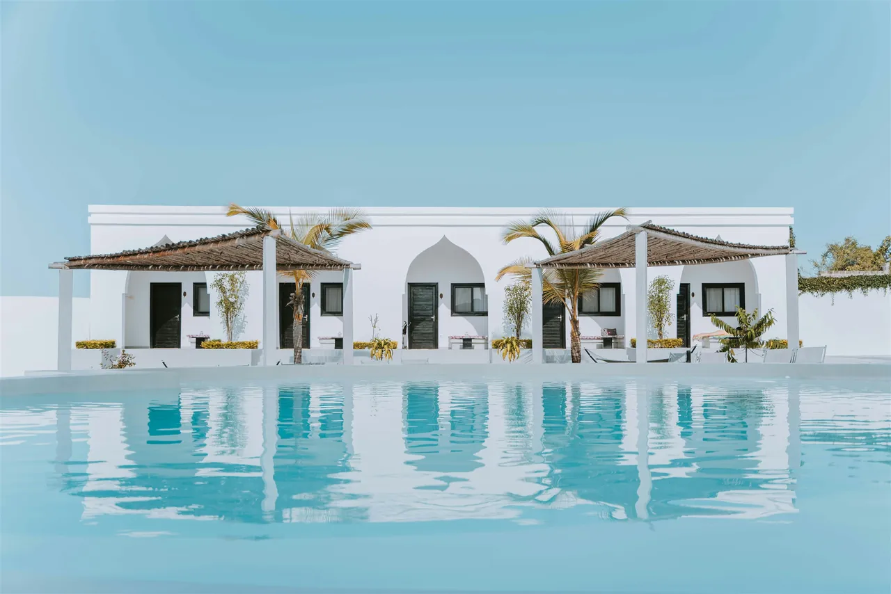 A white villa on the water in Zanzibar